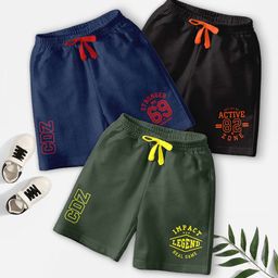 CODEZ Pack Of 3 Typography Printed Shorts-picture-36