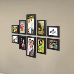 Stuthi Arts Black 10 Pieces Wood Wall Photo Frames-picture-32