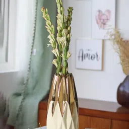 MARKET99 Gold Toned Ceramic Flower Vase-image-29
