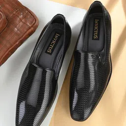 INVICTUS Men Textured Formal Slip-On Shoes-picture-19