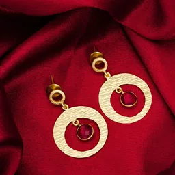 aadita Gold-Plated Stone-Studded Drop Earrings-picture-31