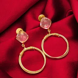 aadita Gold-Plated Stone-Studded Drop Earrings-picture-17