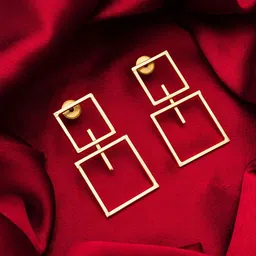 aadita Gold-Plated Drop Earrings-picture-12