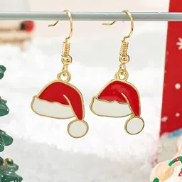 EL REGALO Christmas Cap Contemporary Enamelled Drop Earrings-picture-13