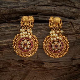 Kushal's Fashion Jewellery Gold-Plated Classic Drop Earrings image 1
