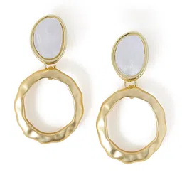 Accessorize Pearls Studded Circular Drop Earrings-image-40