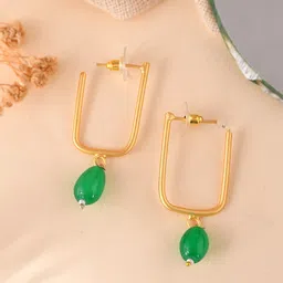 Silvermerc Designs Gold-Plated Beaded Contemporary Drop Earrings-picture-20