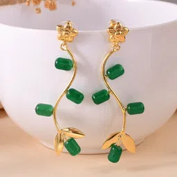 Silvermerc Designs Gold-Plated Circular Drop Earrings-image-86