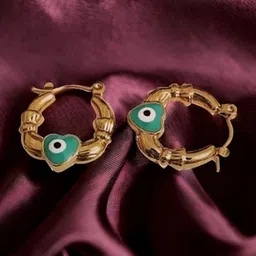 KRYSTALZ Gold-Plated Stainless Steel Circular Hoop Earrings-picture-38