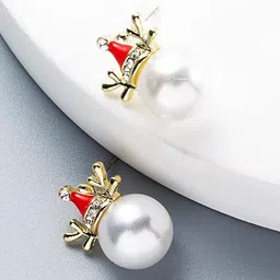 EL REGALO Christmas Stones Studded and Beaded Contemporary Drop Earrings-picture-21