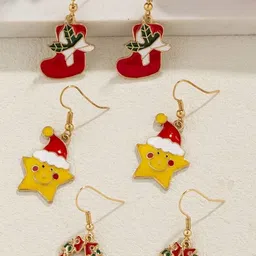 EL REGALO Pack Of 3 Christmas Contemporary Drop Earrings-picture-11