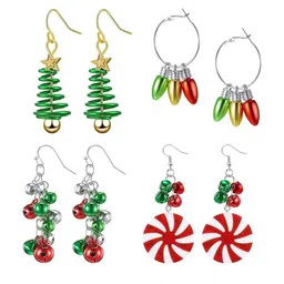 EL REGALO Set Of 4 Christmas Contemporary Drop Earrings-picture-24
