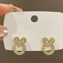 FIMBUL Gold-Plated Geometric Stud Earrings-picture-35