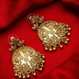 aadita Gold-Toned Circular Drop Earrings-picture-26