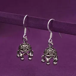 KAI JEWEL Rhodium Plated 92.5 Sterling Silver Dome Shaped Oxidised  Jhumkas-picture-54