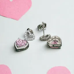 Designs & You Silver-Plated Heart Shaped Drop Earrings-picture-11