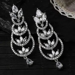 Kennice Rhodium-Plated Crescent Shaped Drop Earrings-picture-10