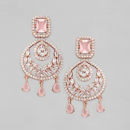 Rubans Gold-Toned Crescent Shaped Drop Earrings image 2