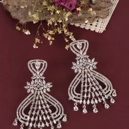 JEWELS GEHNA White Floral Drop Earrings image 1