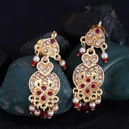 Vighnaharta Gold-Plated Drop Earrings-picture-35