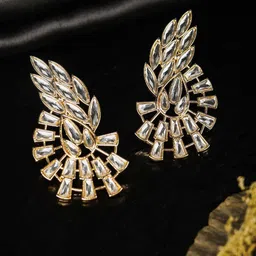 Priyaasi Rose Gold-Plated Floral Drop Earrings image 1