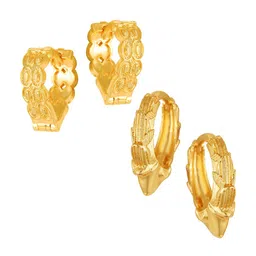 Vighnaharta Set of 2 Gold-Plated Hoop Earrings-picture-20