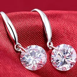 OOMPH Contemporary Cubic Zirconia Studded Drop Earrings-picture-29