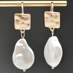 Peora Gold-Plated Pearls Beaded Contemporary Drop Earrings-image-89