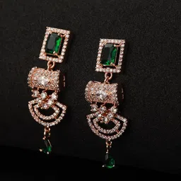 Jazz and Sizzle Rose Gold-Plated Contemporary Drop Earrings-picture-26