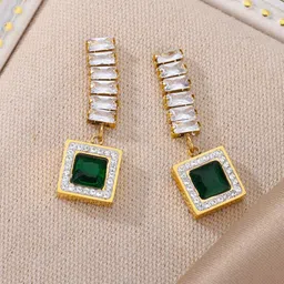 VIEN Gold-Toned Contemporary Drop Earrings-picture-37