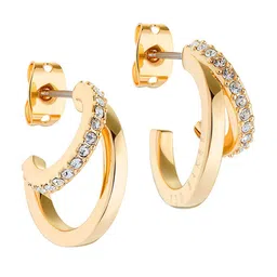 Ted Baker Gold-Plated Contemporary Crystal Hoop Earrings image 1