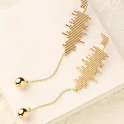 DressBerry Gold-Toned Contemporary Gold-Plated Drop Earrings-picture-39
