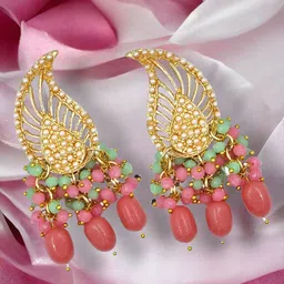 Anouk Gold-Plated Paisley Shaped Drop Earrings-picture-10