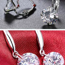 OOMPH Set Of 2 Contemporary Cubic Zirconia Studded Drop Earrings-image-79