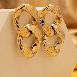 SOHI Women Gold-Toned Contemporary Hoop Earrings-image-89
