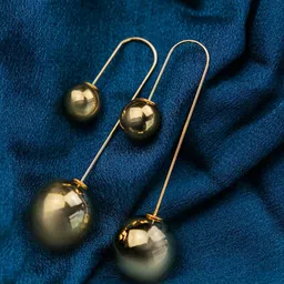 PRIVIU Gold-Plated Spherical Drop Earrings-picture-18