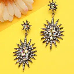 Sangria Gold Plated Drop Earrings-picture-39