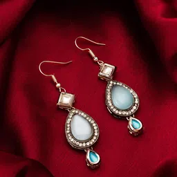 aadita Silver-Plated Contemporary Drop Earrings-picture-21