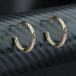 Priyaasi Gold-Toned Contemporary Mini Half Hoop Earrings-picture-22