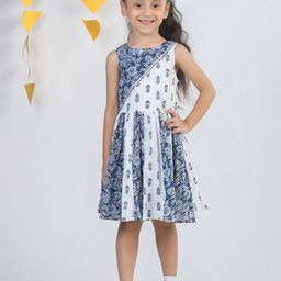 Budding Bees Girls Floral Printed Cotton A-Line Dress-picture-28