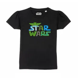 Star Wars by Wear Your Mind Girls Black Typography Printed  T-shirt-picture-16