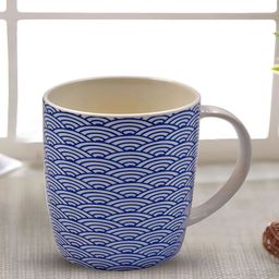 Kookee Blue & White Printed Ceramic Glossy Mug 325 ML-picture-32