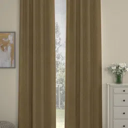 Myntra Elegant Homes Camel Brown Set of 2 Door Curtain image 1
