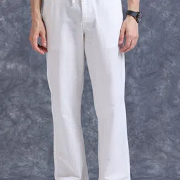 The Roadster Lifestyle Co Linen Relaxed-Fit Regular Trousers-image-76