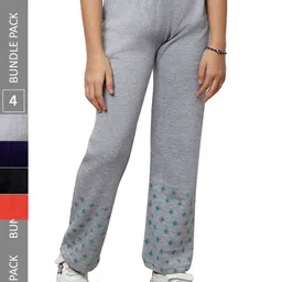 IndiWeaves Girls Pack of 4 Printed Woolen Track Pants-picture-15