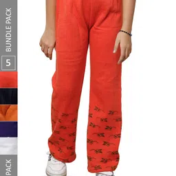 IndiWeaves Girls Pack of 5 Printed Woolen Track Pants-picture-56