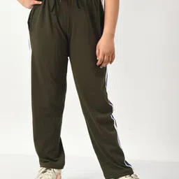 BAESD Girls Cotton Side Striped Track Pant image 1