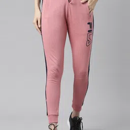 FILA Women Pink Solid Cotton Drawstring Joggers-picture-25