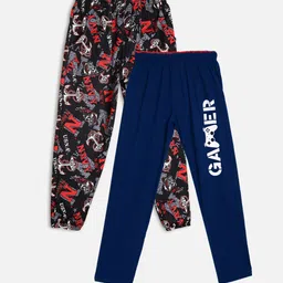 Fashionable Boys Pack of 2 Printed Cotton Track Pants-picture-39