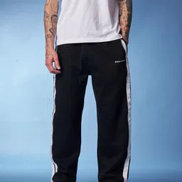 Bonkers Corner Men Black Straight Fit Mid-Rise Cotton Track Pant-picture-29